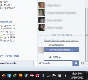 hide your online status on facebook chat