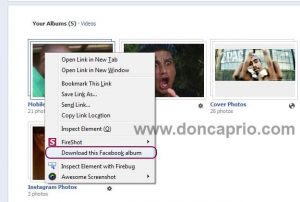 how to download your facebook album