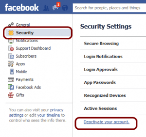 how to deactivate your facebook account
