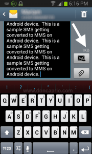 disable sms to mms conversion on android