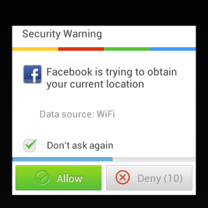 remove location from facebook android app