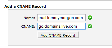 cname record for live domains