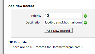 mx record for live custom email