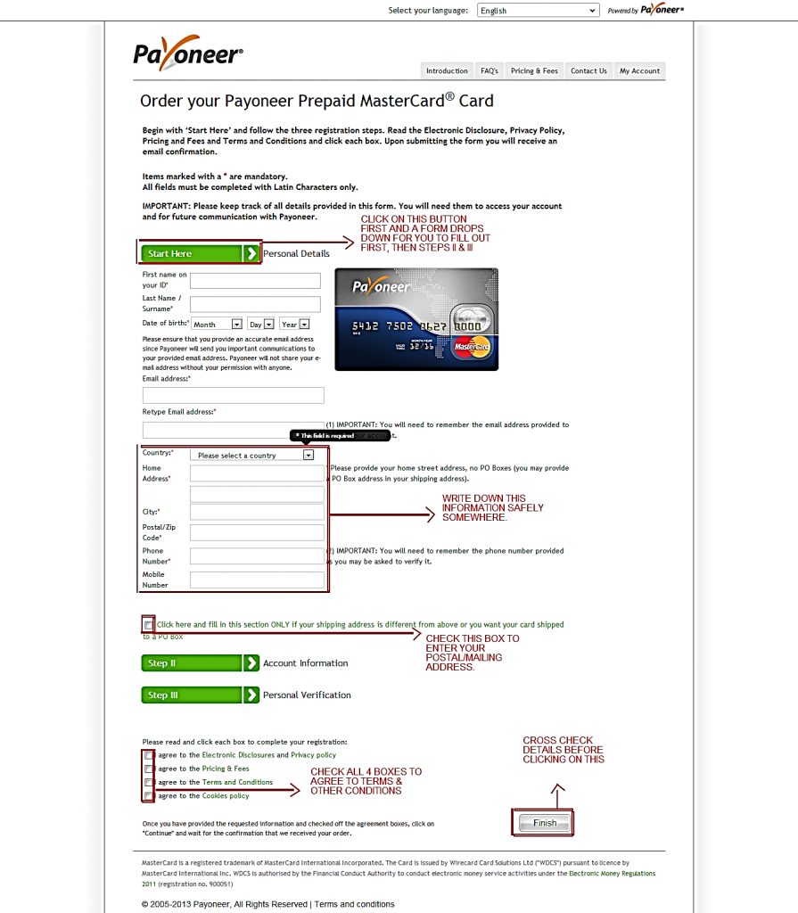 Payoneer-Details Page