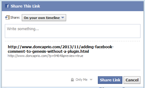 post sharing on Facebook