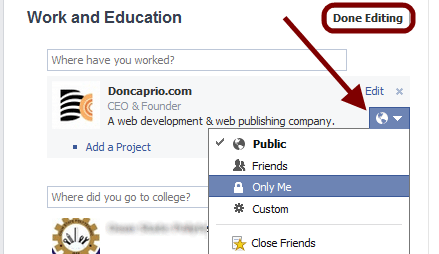 hide facebook profile data 1