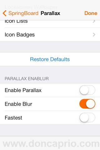 disable parallax effect on iOS 7