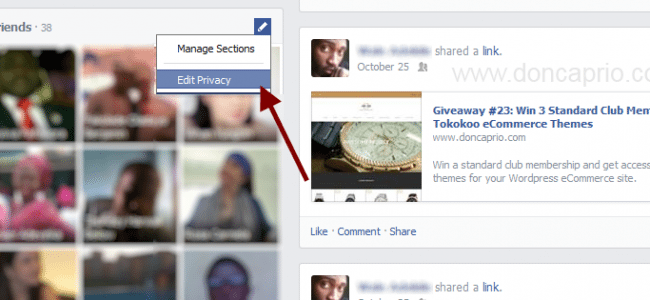 hide facebook friends list