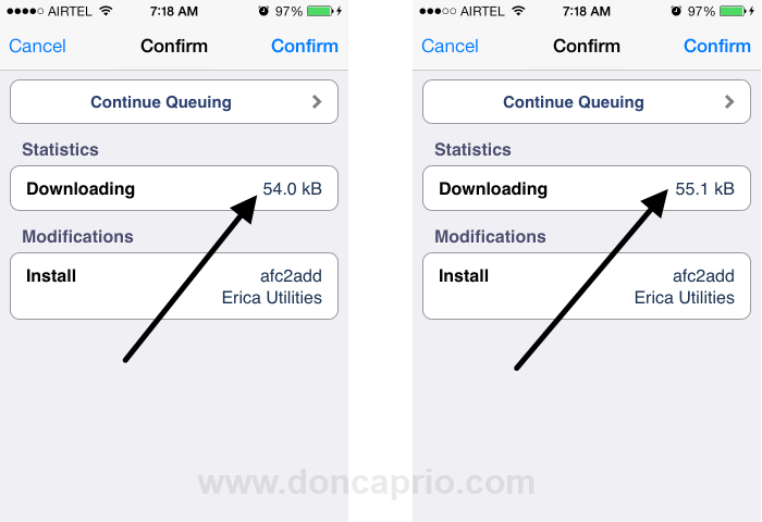 size mismatch error in cydia