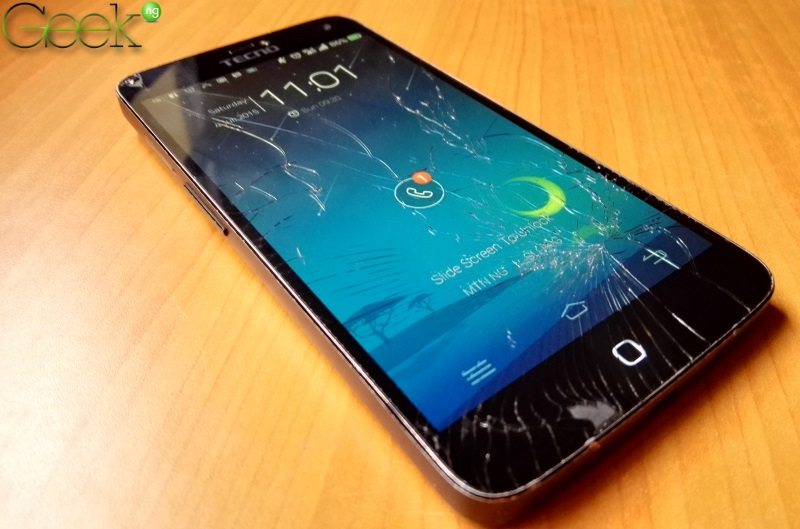 Tecno Phantom Z with a broken screen