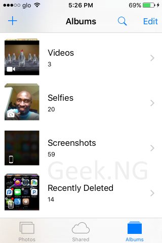 iOS 9 Photos app
