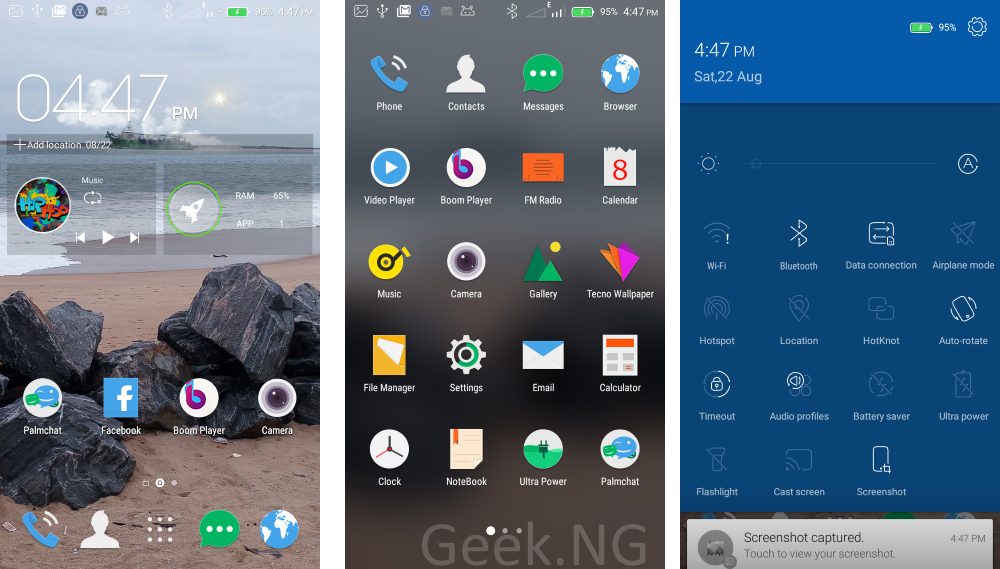 Tecno Camon C8 customized UI.