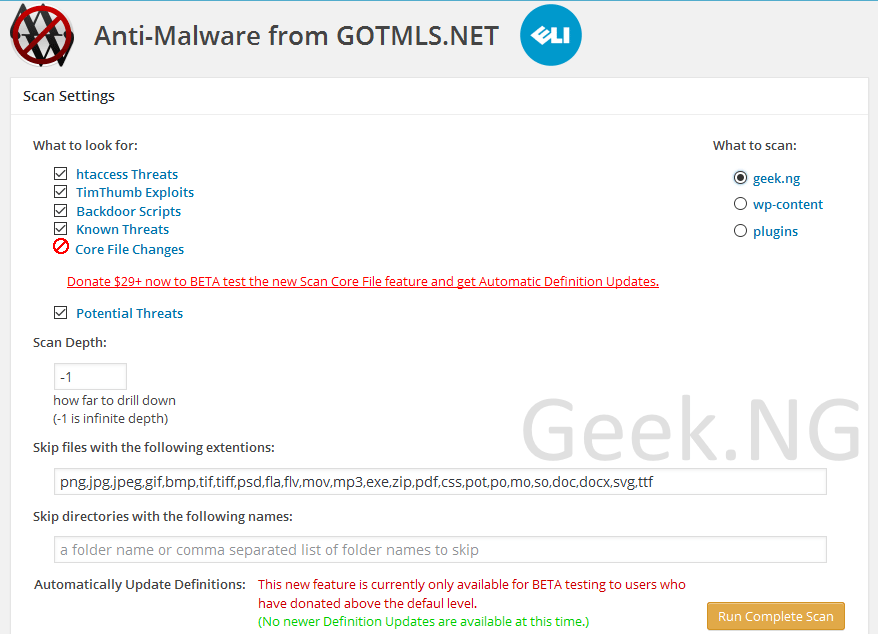 malware scan