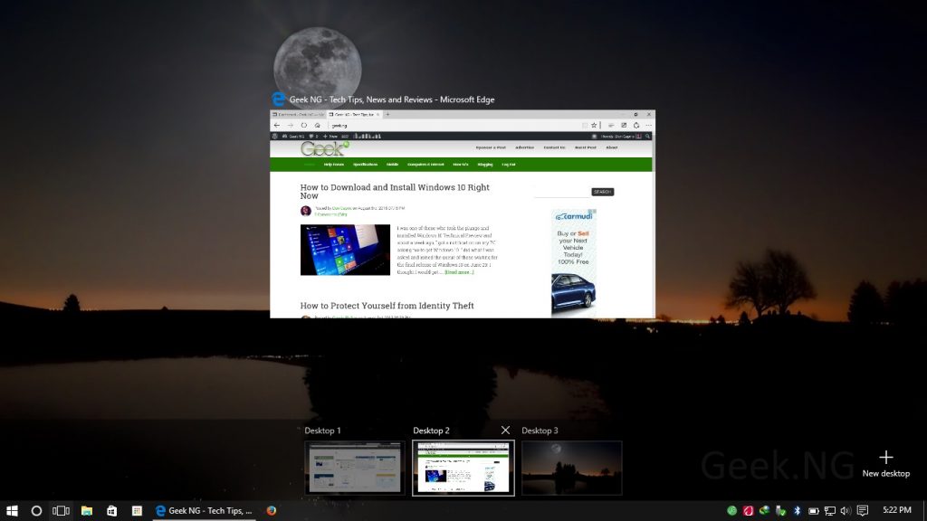 multiple desktops on windows 10