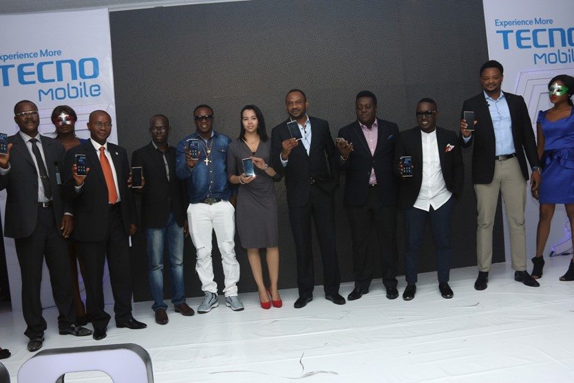 L-R: Mr Yakubu ( Consumer Protection Council); Mr Louis Njoku (SON); Jesse Oguntimehin (Tecno); Chuddy K; Hanane Kaoumi (Tecno); Mr Chidi Okwonkwo (MD, Tecno Mobile Nigeria); Mr Oye Akindehinde (Tecno); M.I. Abaga; Attai Oguche (Tecno)