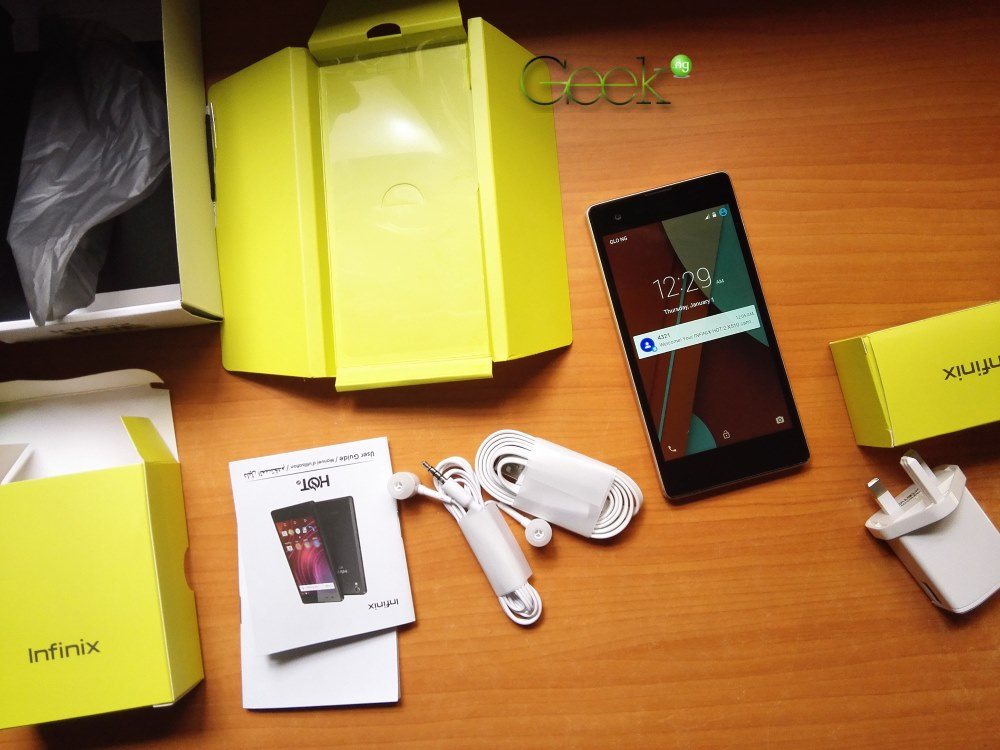 Infinix Hot 2 box content