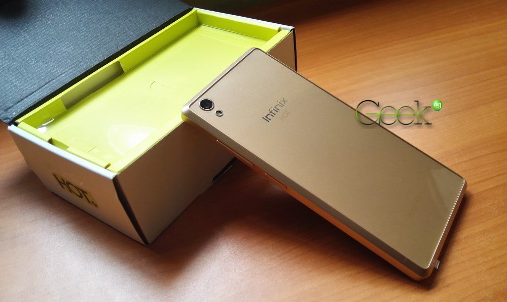 Infinix Hot 2 with glassy back cover