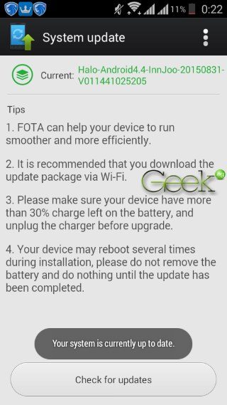 Innjoo Halo runs Android 4.4.2 Kitkat
