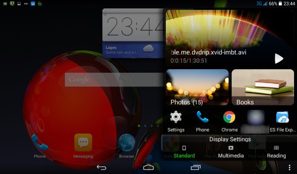 Lenotab Tab A7-30 UI showing smart sidebar