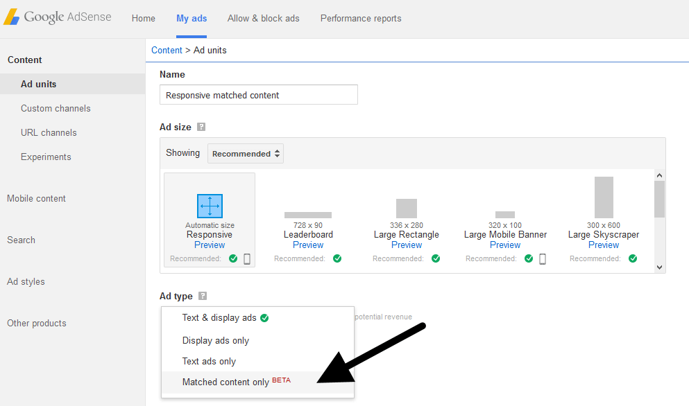 creating a responsive matched content widget