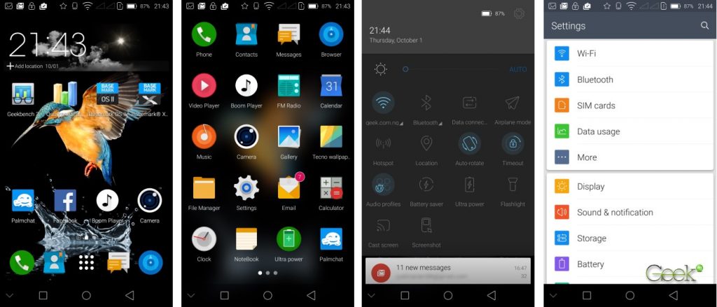 Tecno Phantom 5 UI