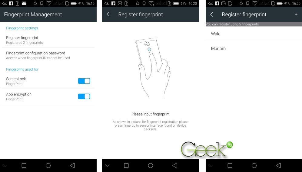 Tecno Phantom 5 fingerprint unlock