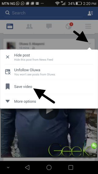 save facebook video