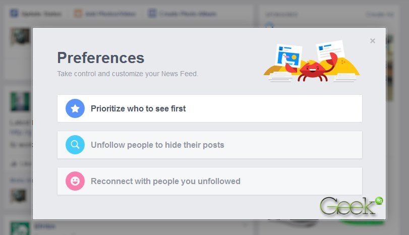 control news feed facebook