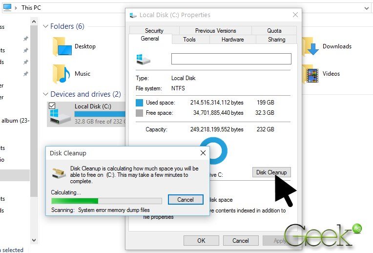 free up disk space
