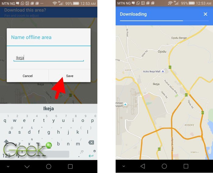 downloading offline google map