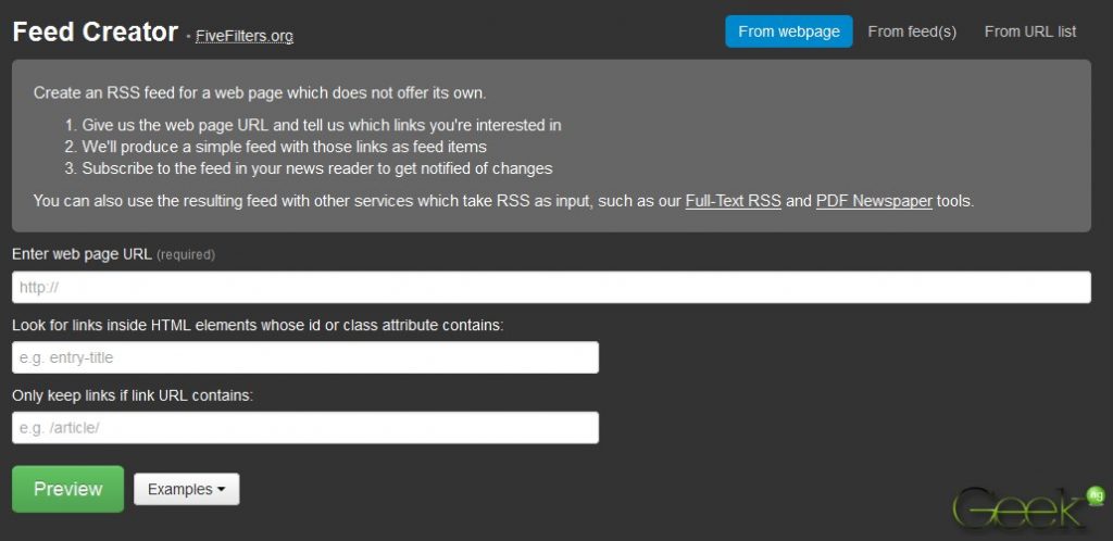fivefilters RSS creator