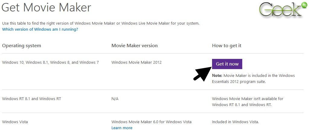 get windows movie maker
