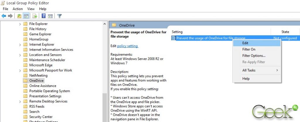local group policy editor