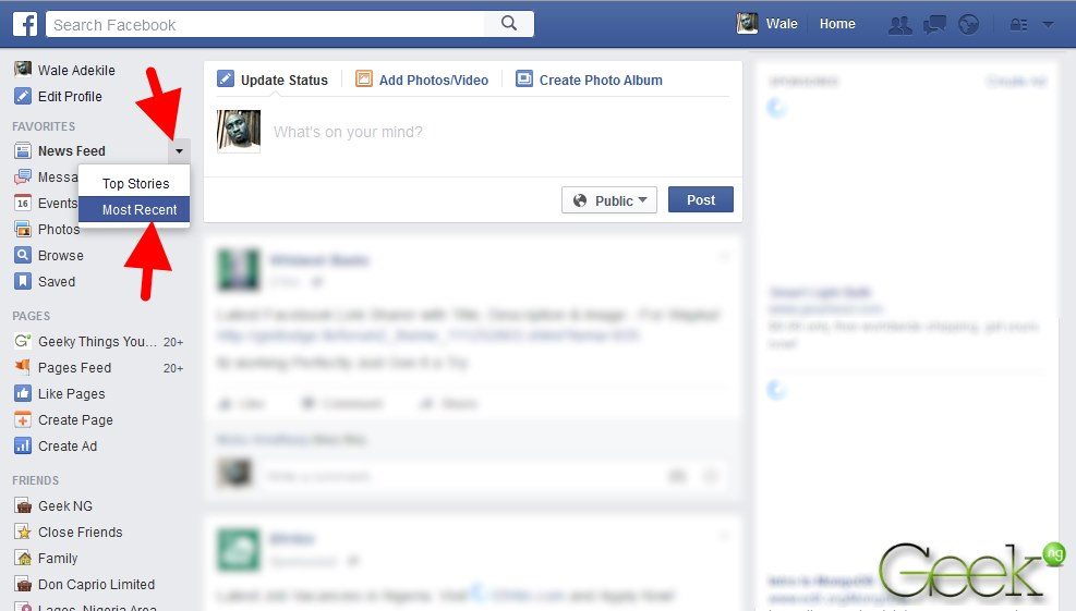 news feed most recent