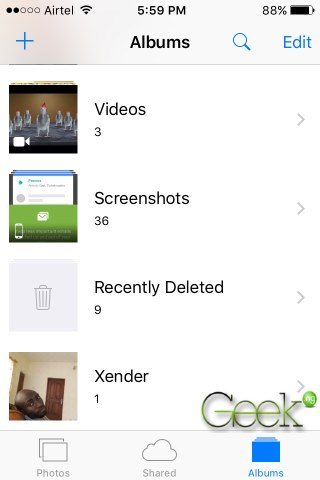 recently deleted folder on ios