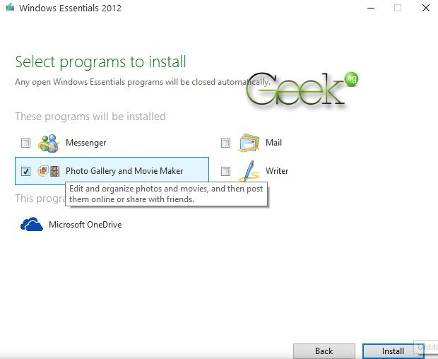 select windows movie maker