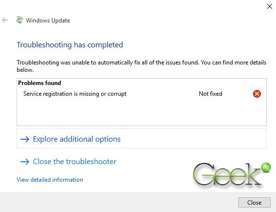troubleshoting failed error 0x80080008