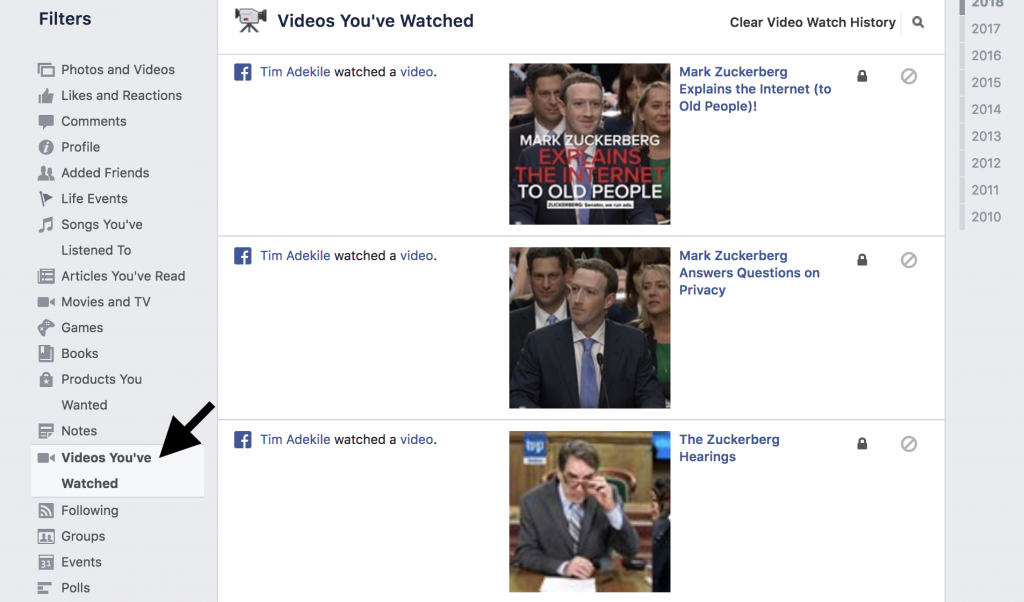 watched videos on facebook