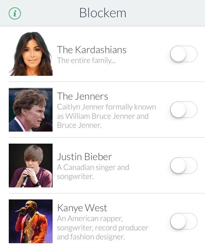 block kardashians