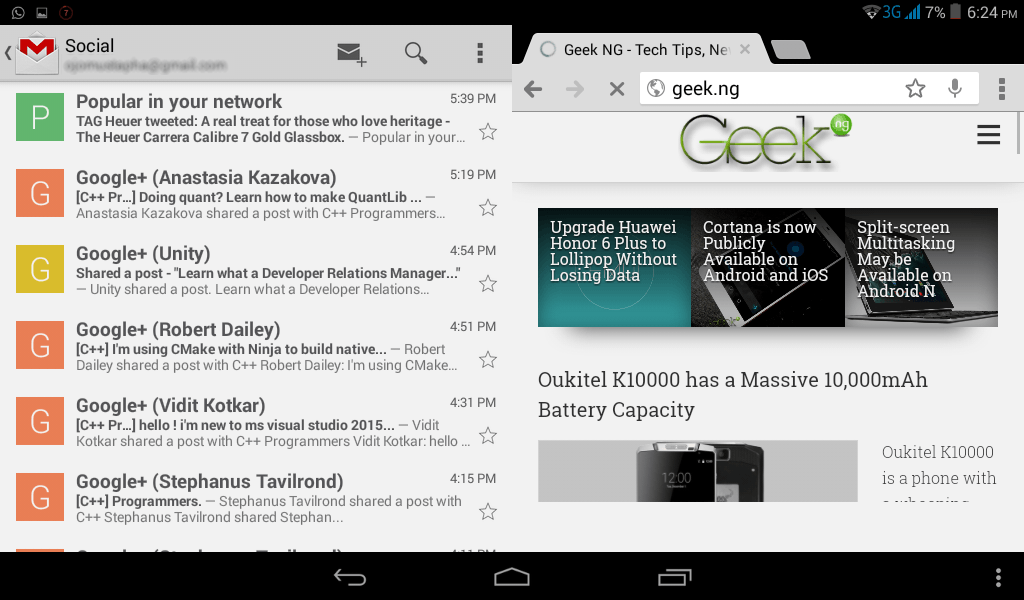 split screen multitasking on android