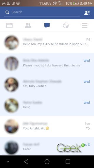 receive messages on facebook app without messenger