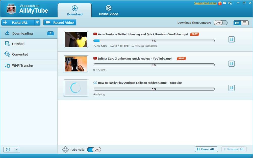 download tasks