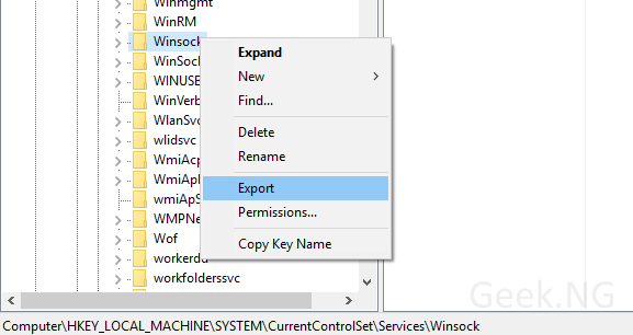 export winsock