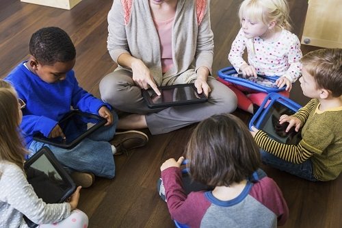 Children using technology