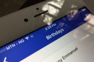 Facebook birthdays