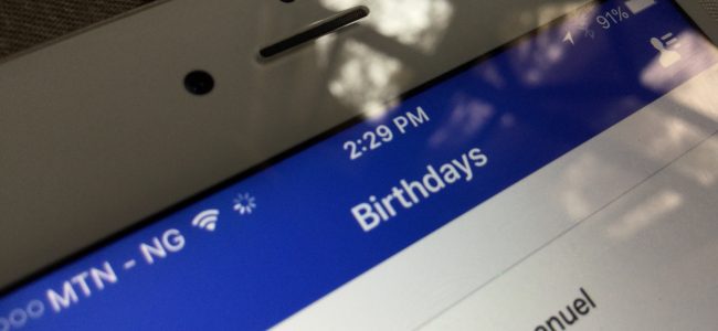 Facebook birthdays