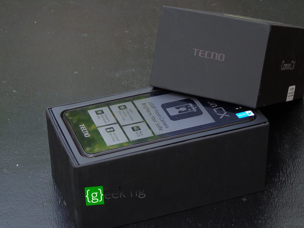 tecno camon cx box opened