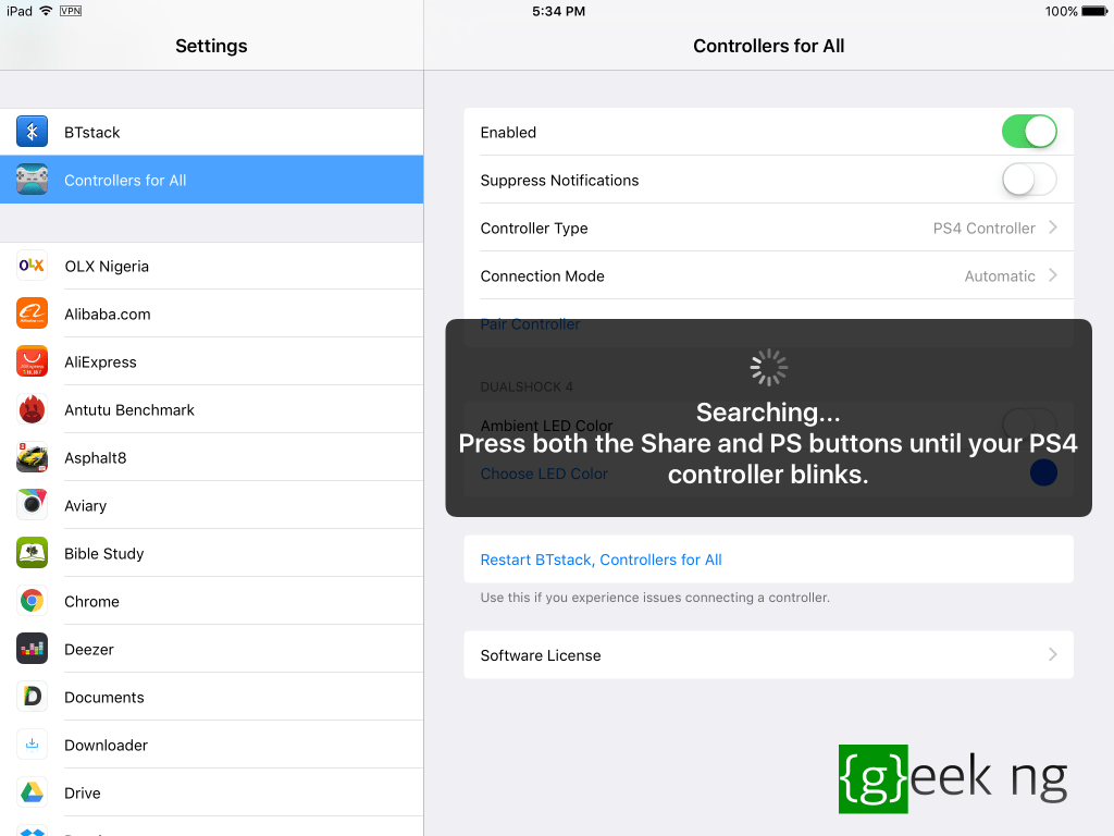 controller for all settings