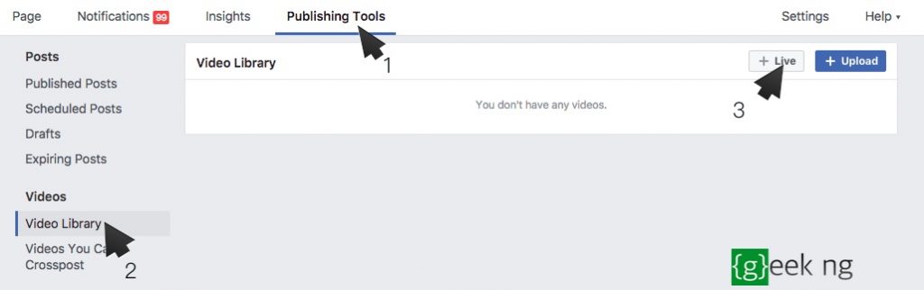 facebook live stream key for fan page