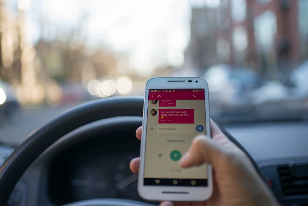 using smartphone while driving